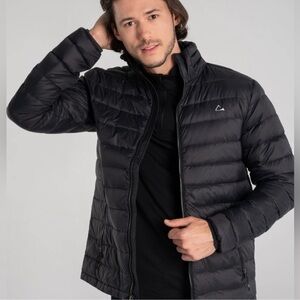 Paradox Men's Black quilted duck down filled zip up puffer jacket in size XXL